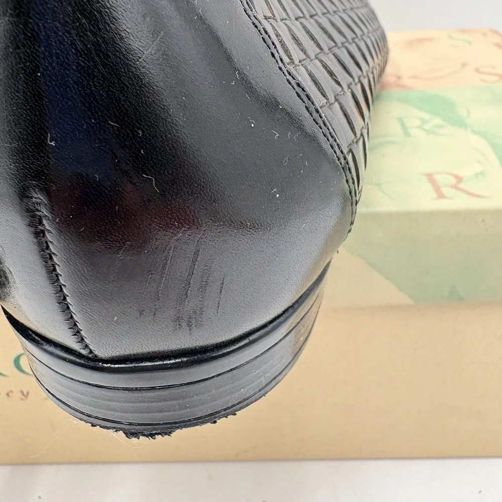 Trotters Women's Liz Woven Black Leather Slip On Comfort Loafers Flats Sz 10.5 M